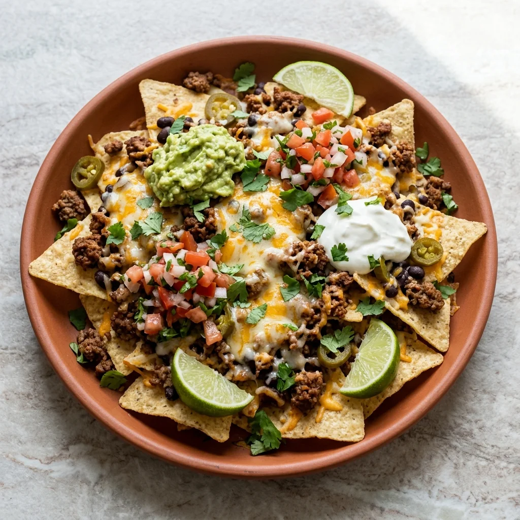 Loaded Nachos with Beef and Cheese