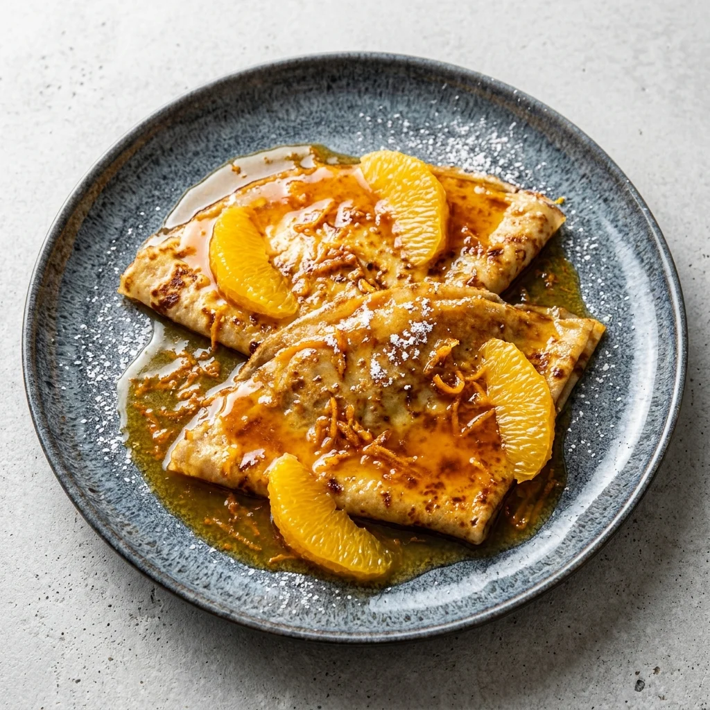 Crepes Suzette with Orange Sauce
