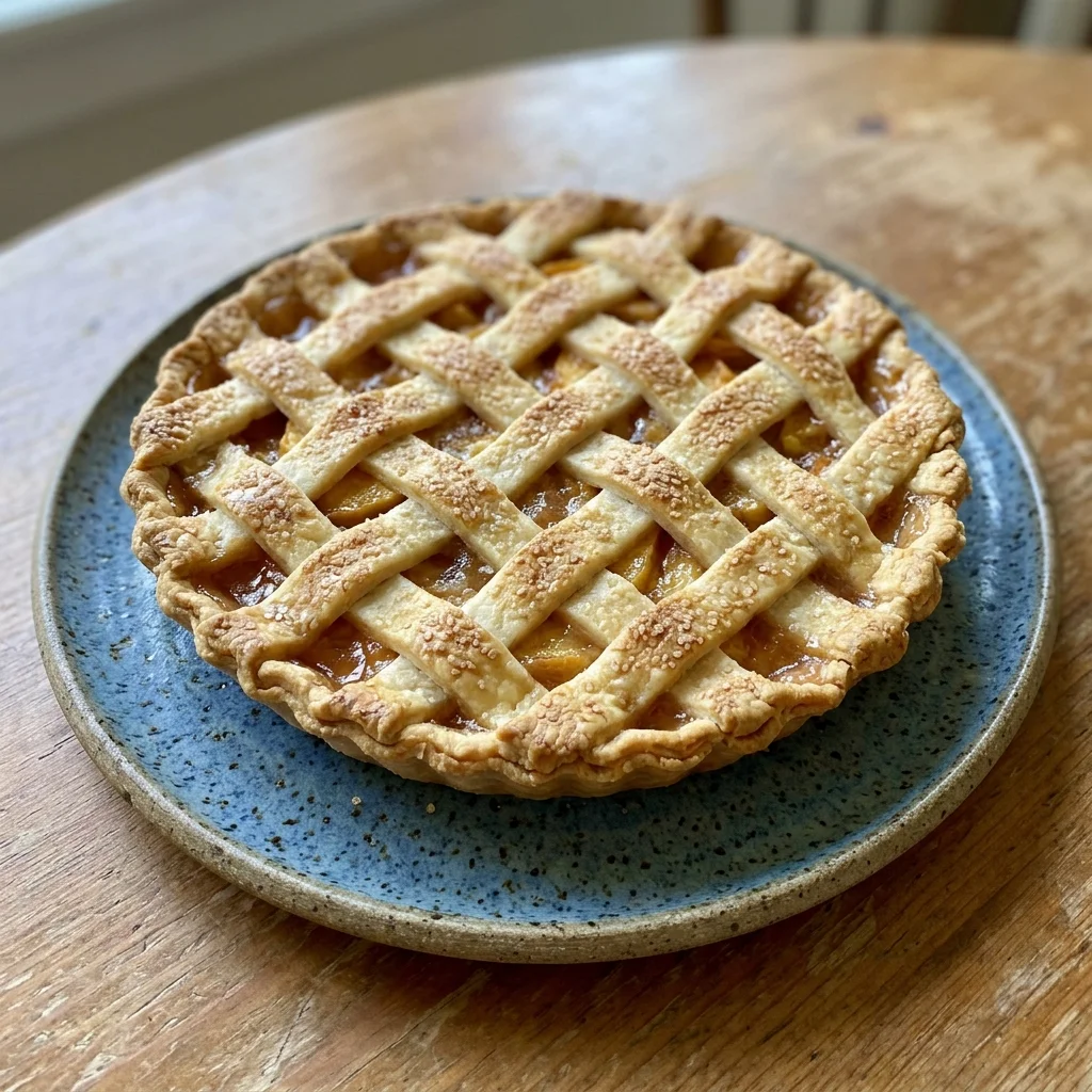 Lattice-Top Peach Pie