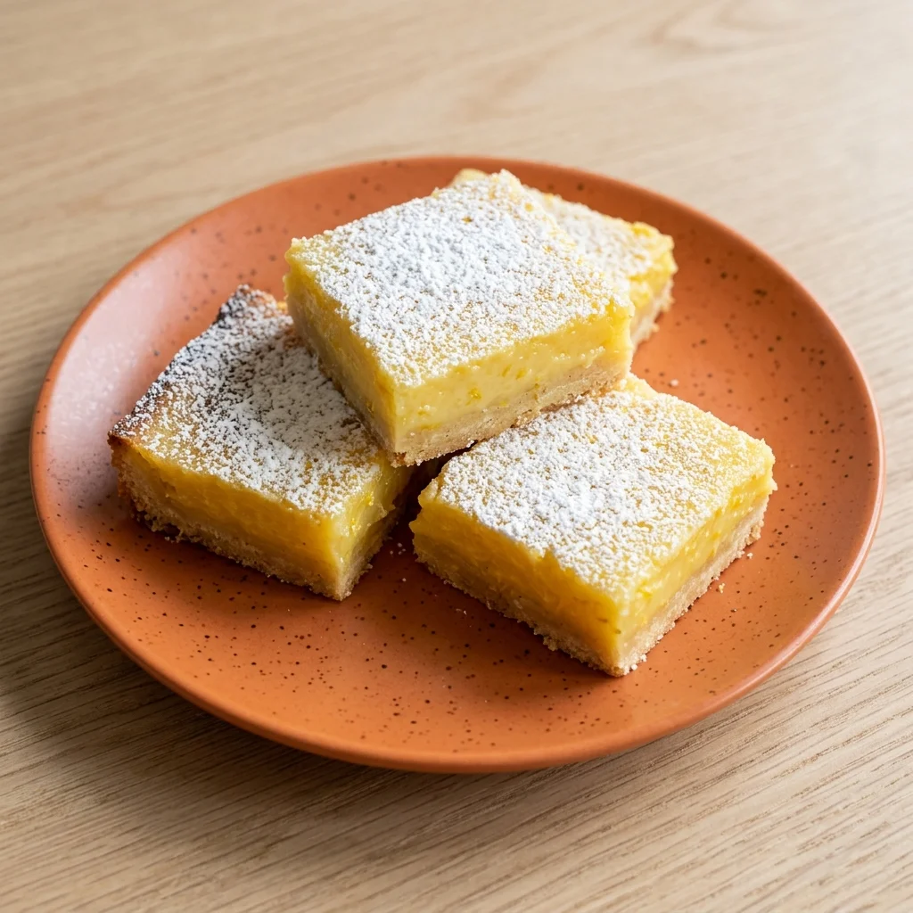 Lemon Bars with Powdered Sugar