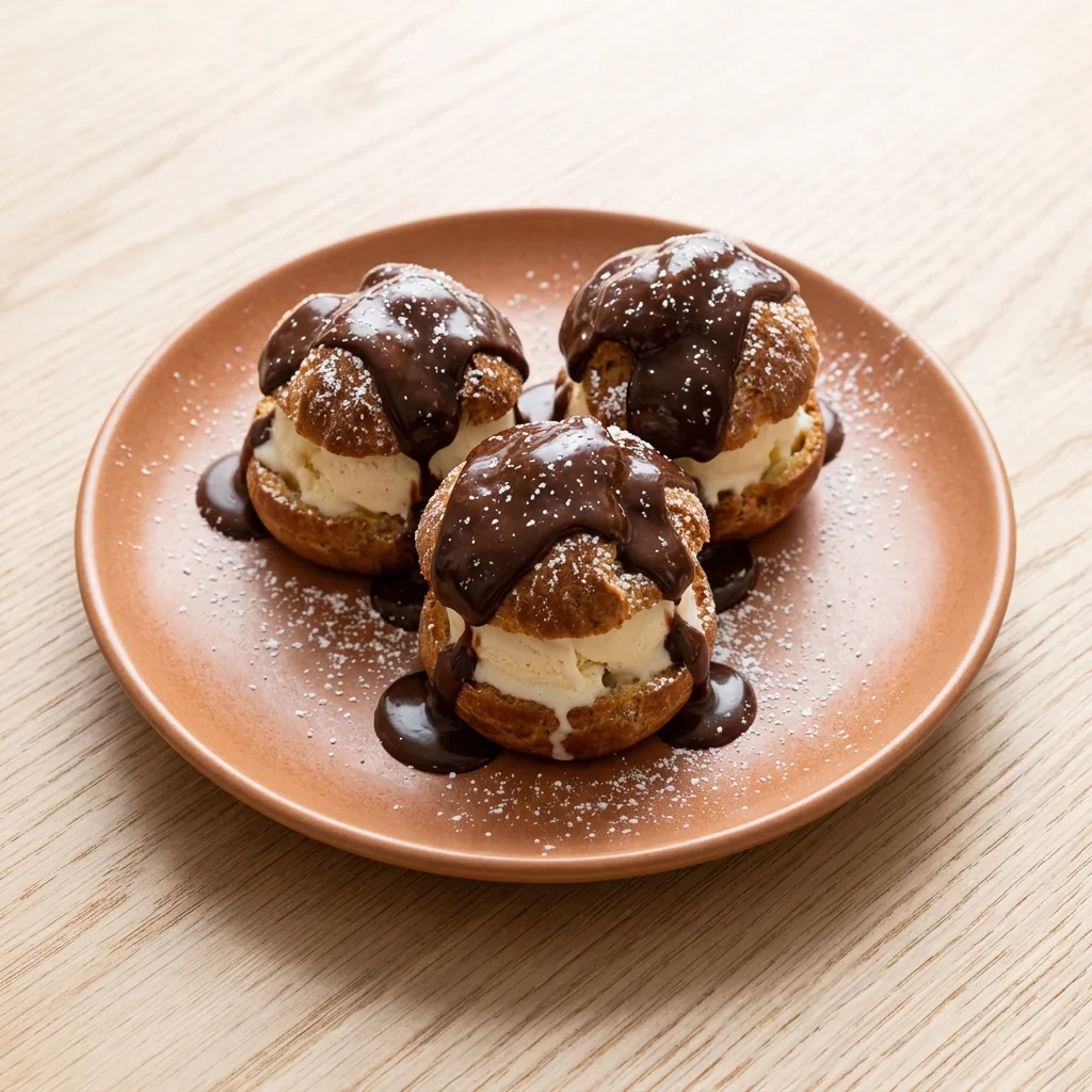 Profiteroles with Chocolate Sauce