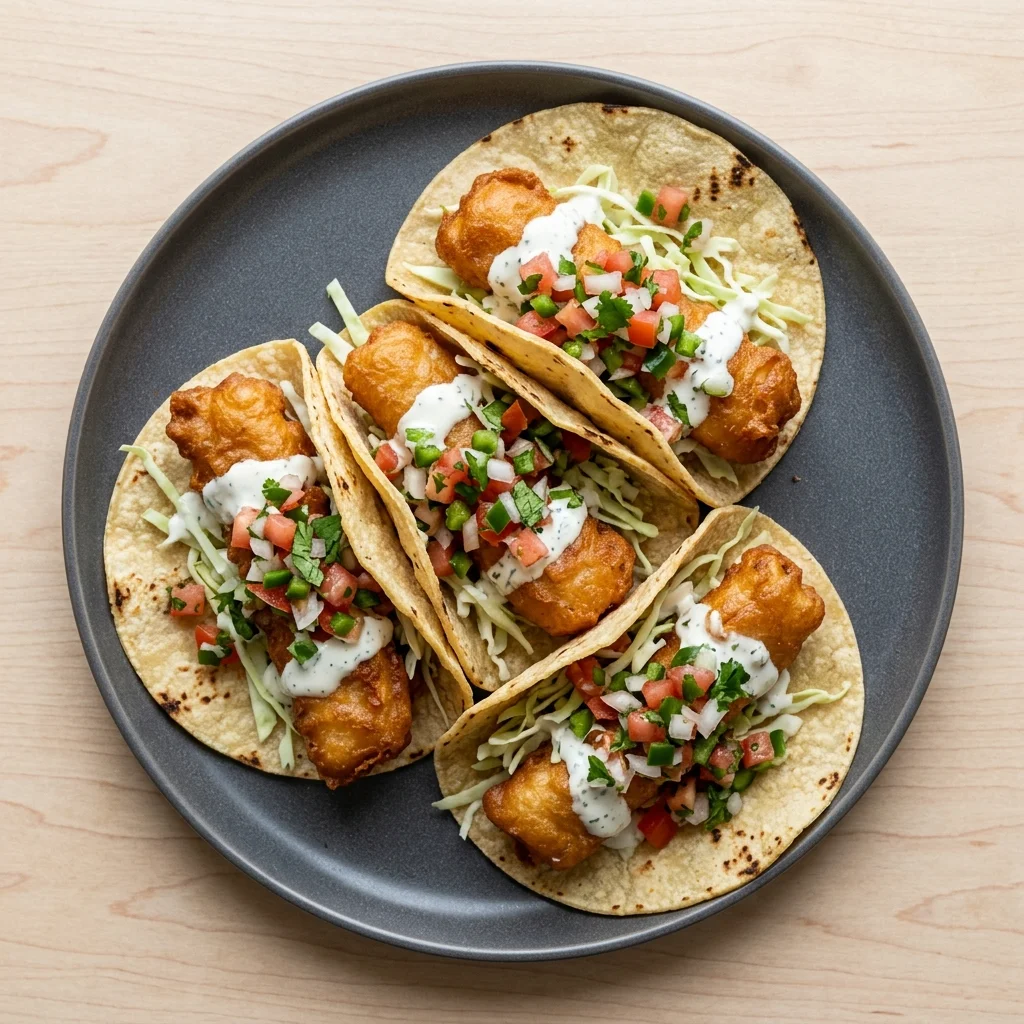 Baja Fish Tacos with Crema