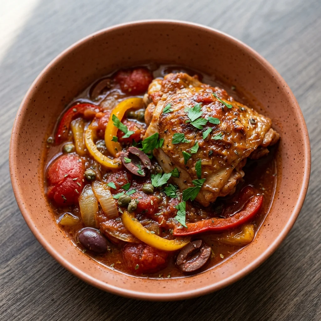 Chicken Cacciatore with Tomatoes and Olives