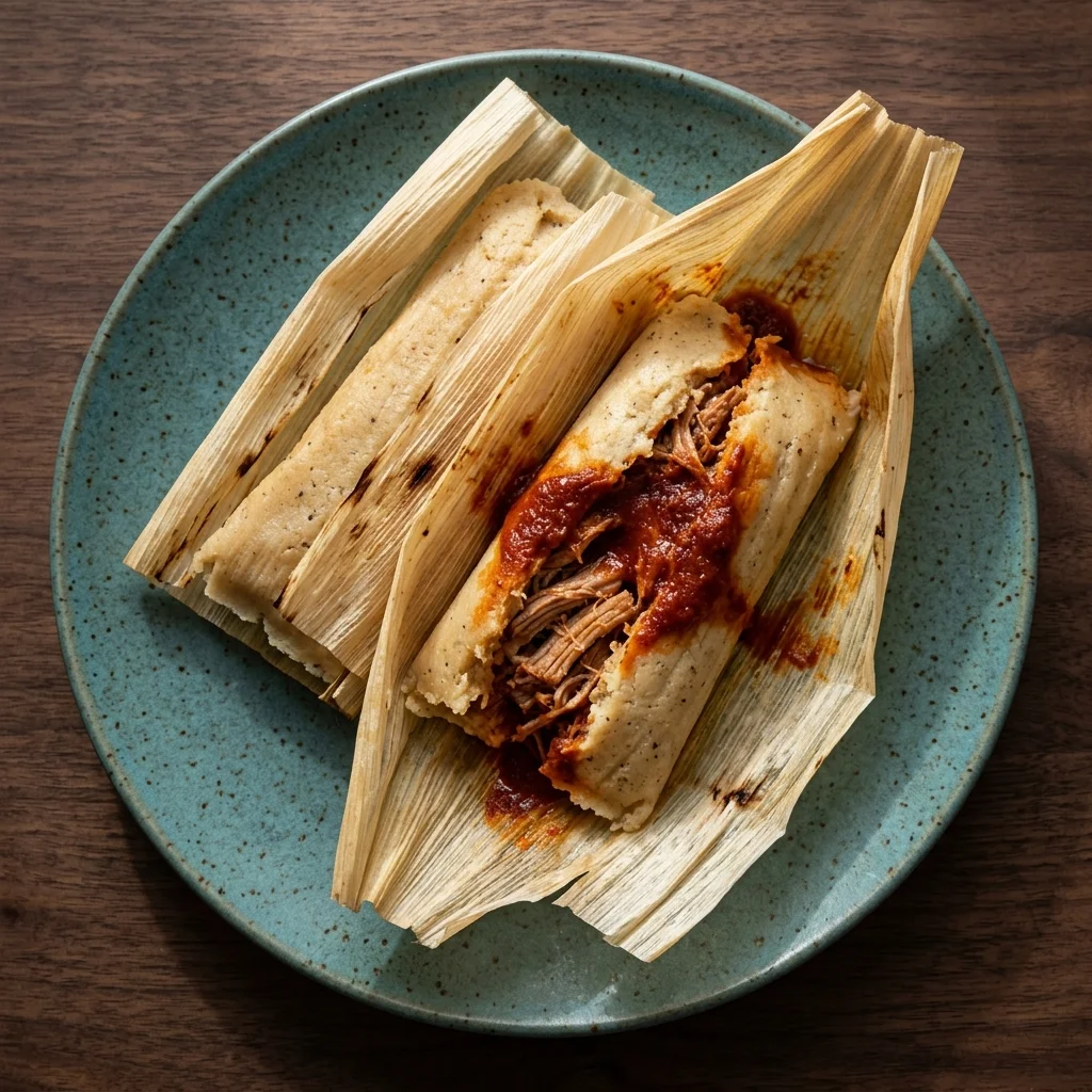 Pork Tamales with Red Chile Sauce