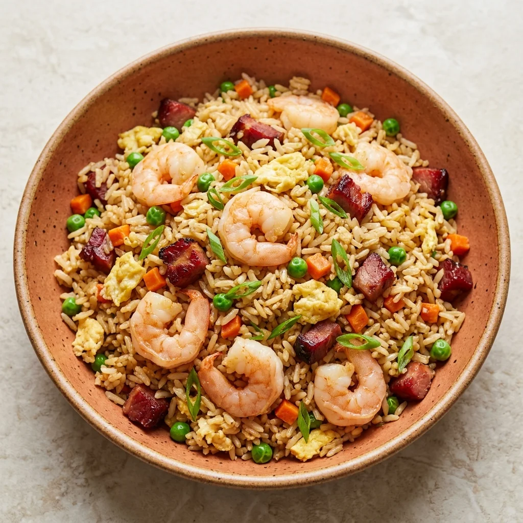 Yangzhou Fried Rice with Shrimp and Char Siu