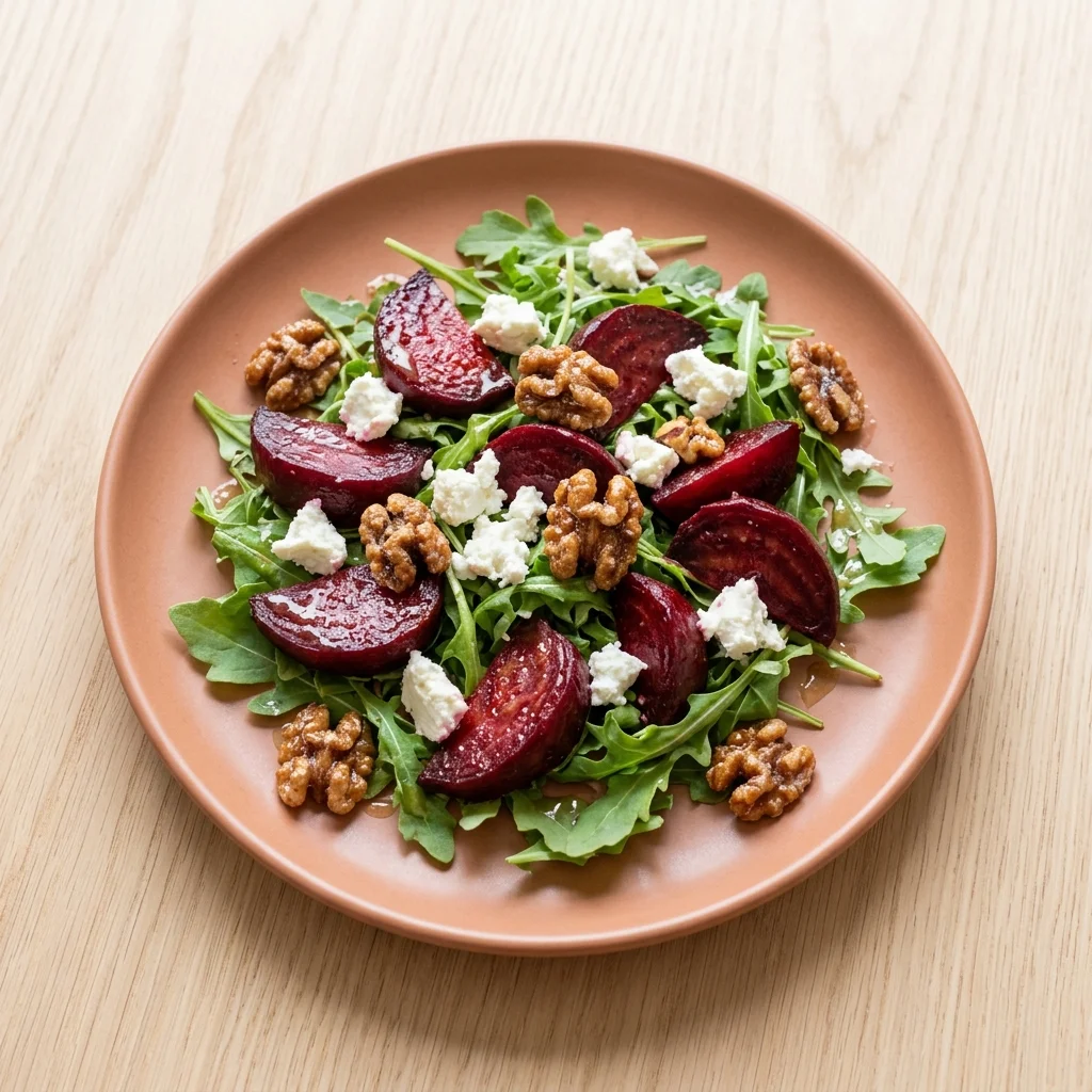 Roasted Beet Salad with Goat Cheese and Candied Walnuts