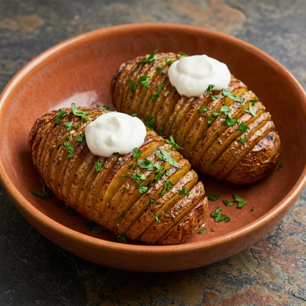 Hasselback Potatoes with Garlic Butter