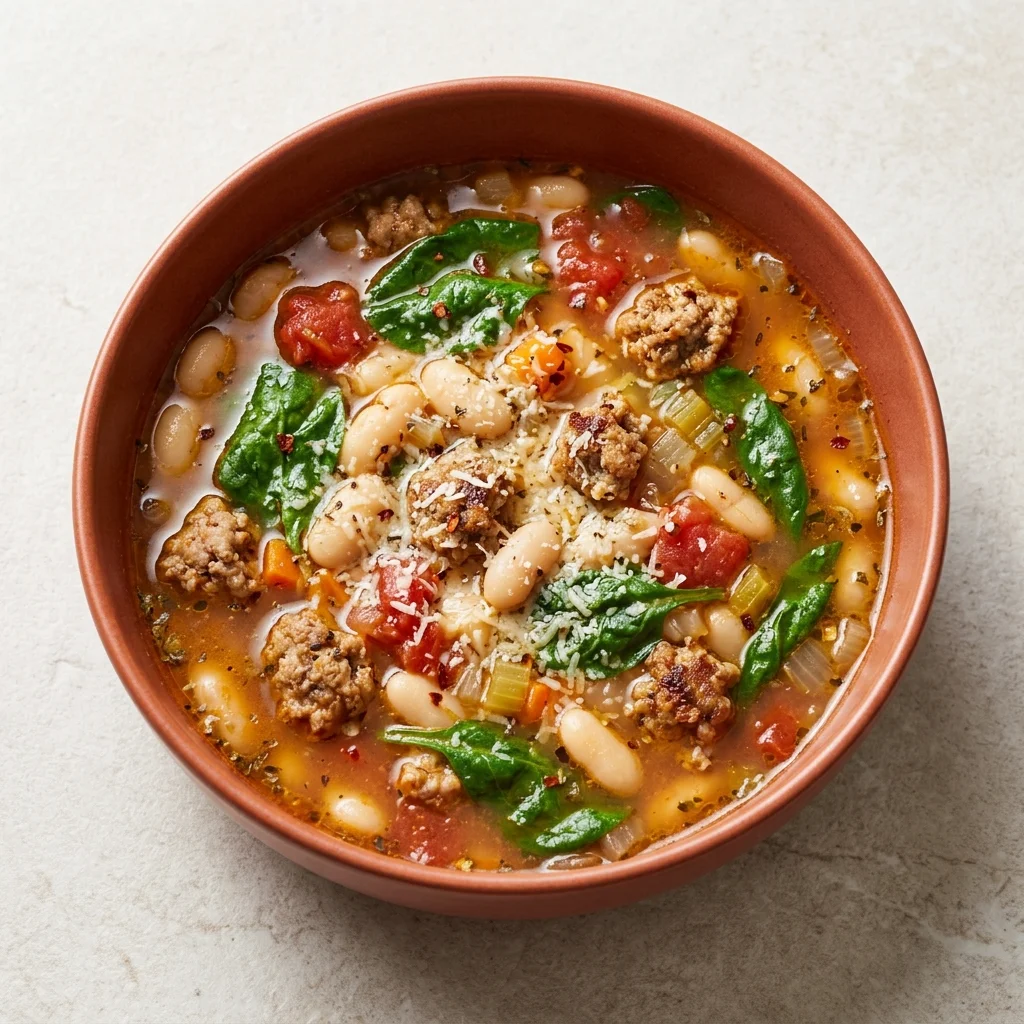 White Bean and Sausage Soup with Spinach
