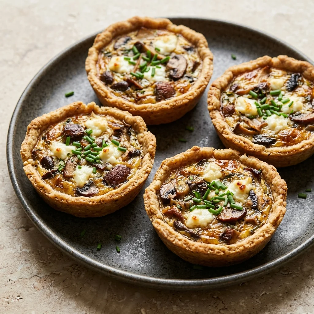 Gluten Free Mushroom & Goat Cheese Tartlets