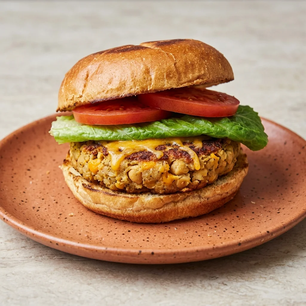 Gluten Free Cheddar Chickpea Burger