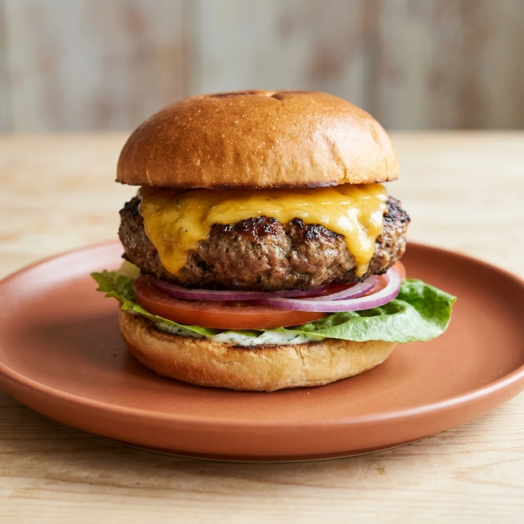 Gluten Free Cheddar Lamb Burger