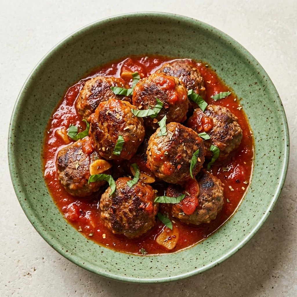 Gluten Free Italian Beef Meatballs in Marinara