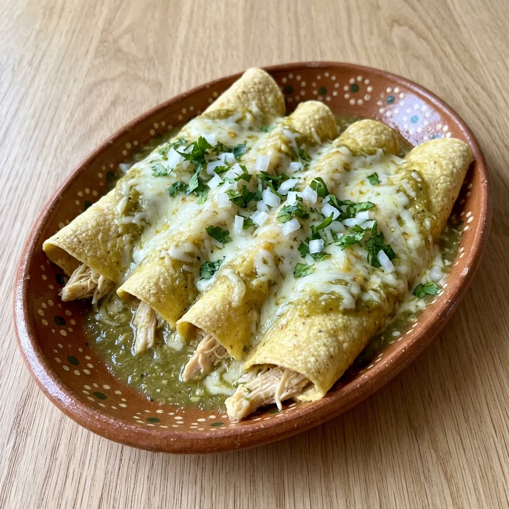 Gluten Free Salsa Verde Chicken Enchiladas