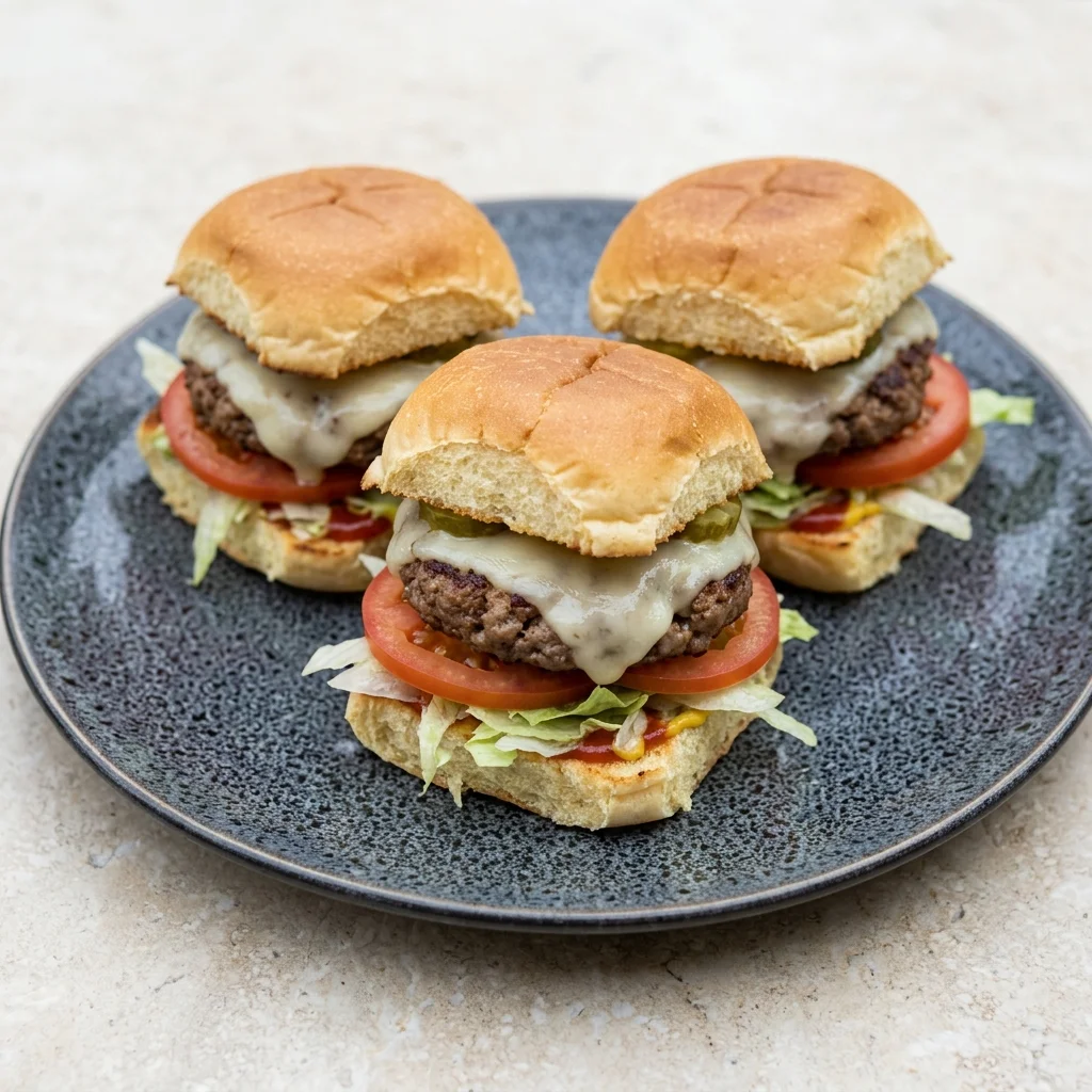Dairy Free Beef Sliders with Vegan Cheese