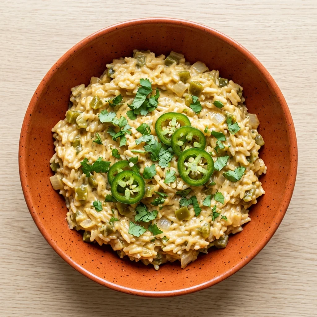 Dairy Free Green Chile Queso Rice