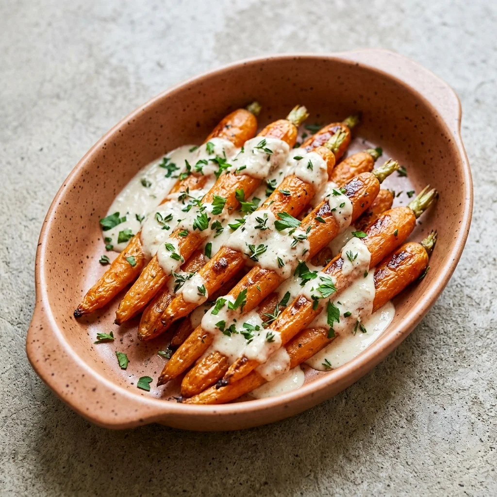 Dairy Free Roasted Garlic Carrots with Coconut Cream