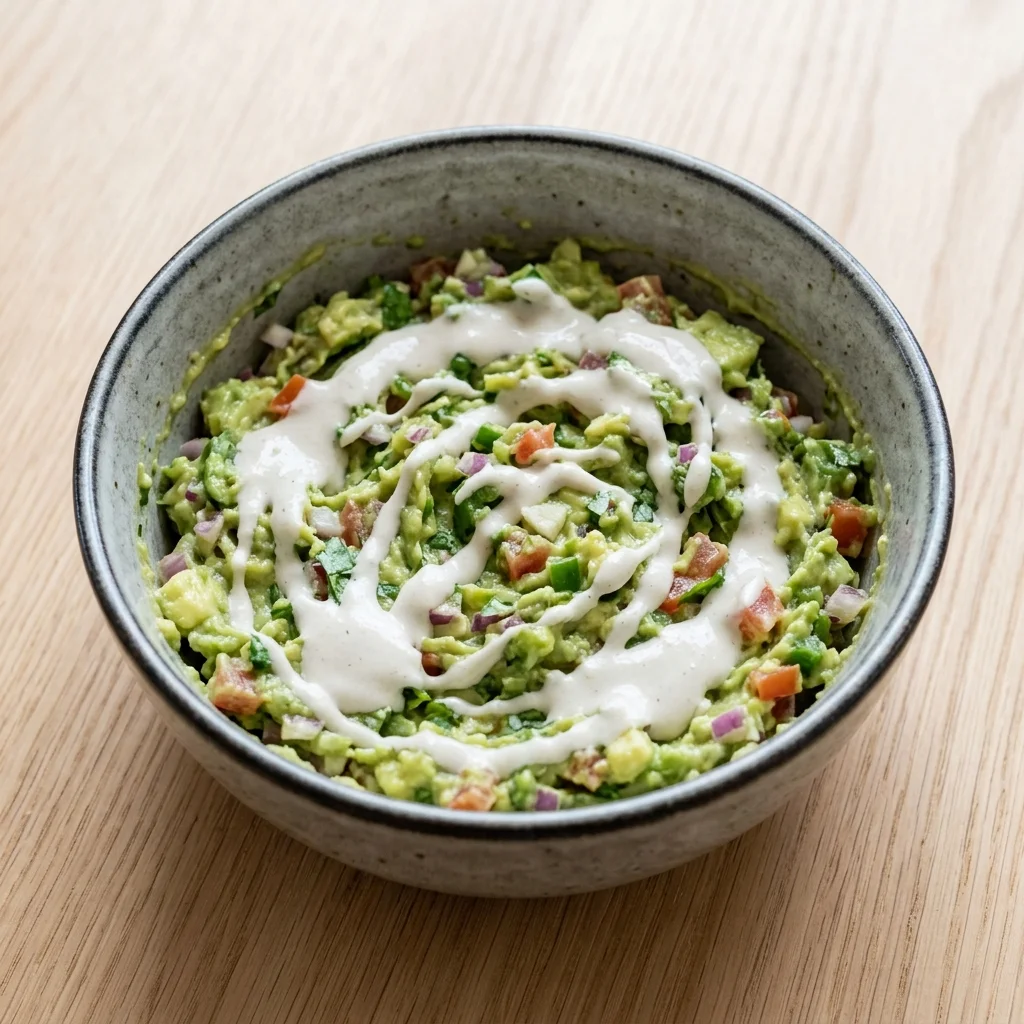 Dairy Free Guacamole with Cashew Lime Crema