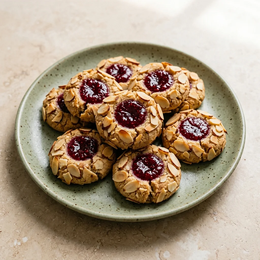 Vegan Almond Thumbprint Cookies