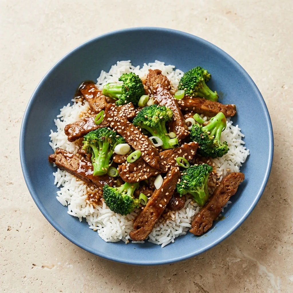 Vegan Seitan Beef and Broccoli