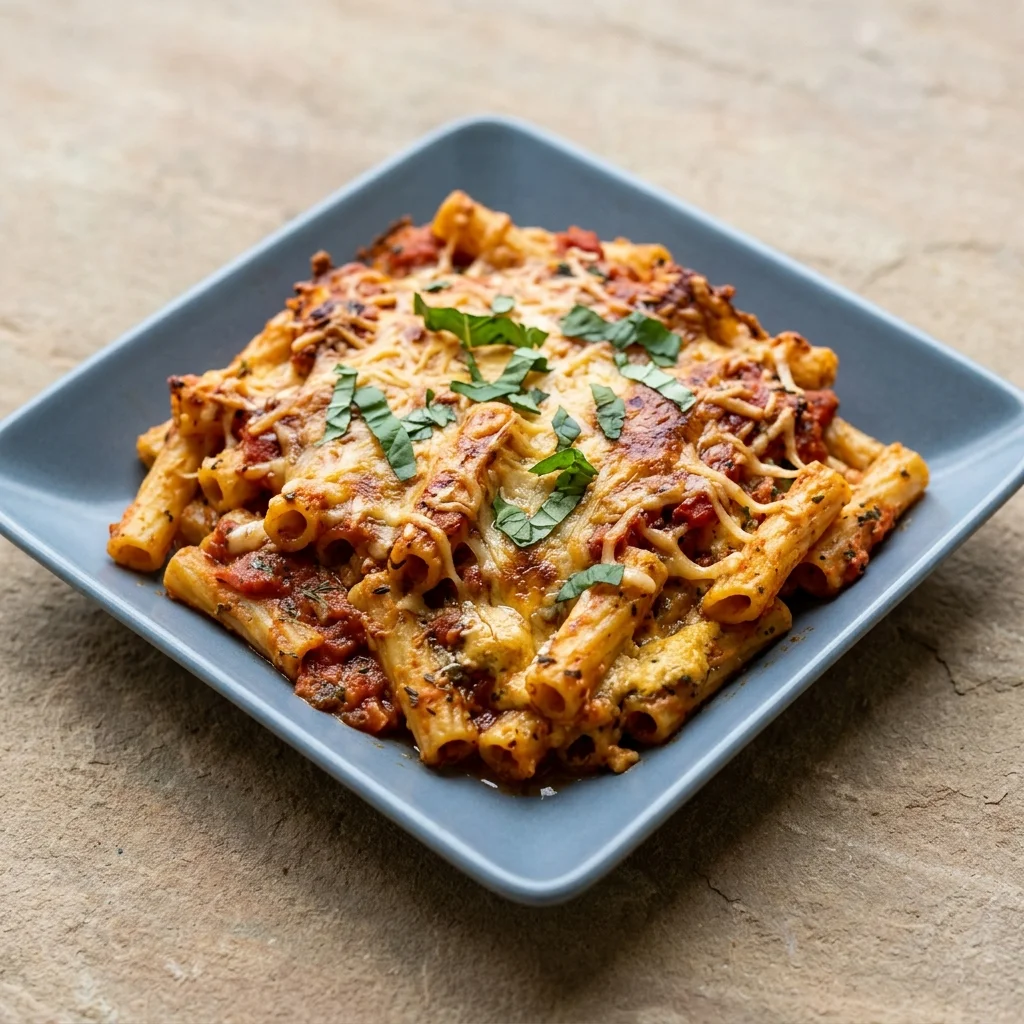 Vegan Cheesy Baked Ziti