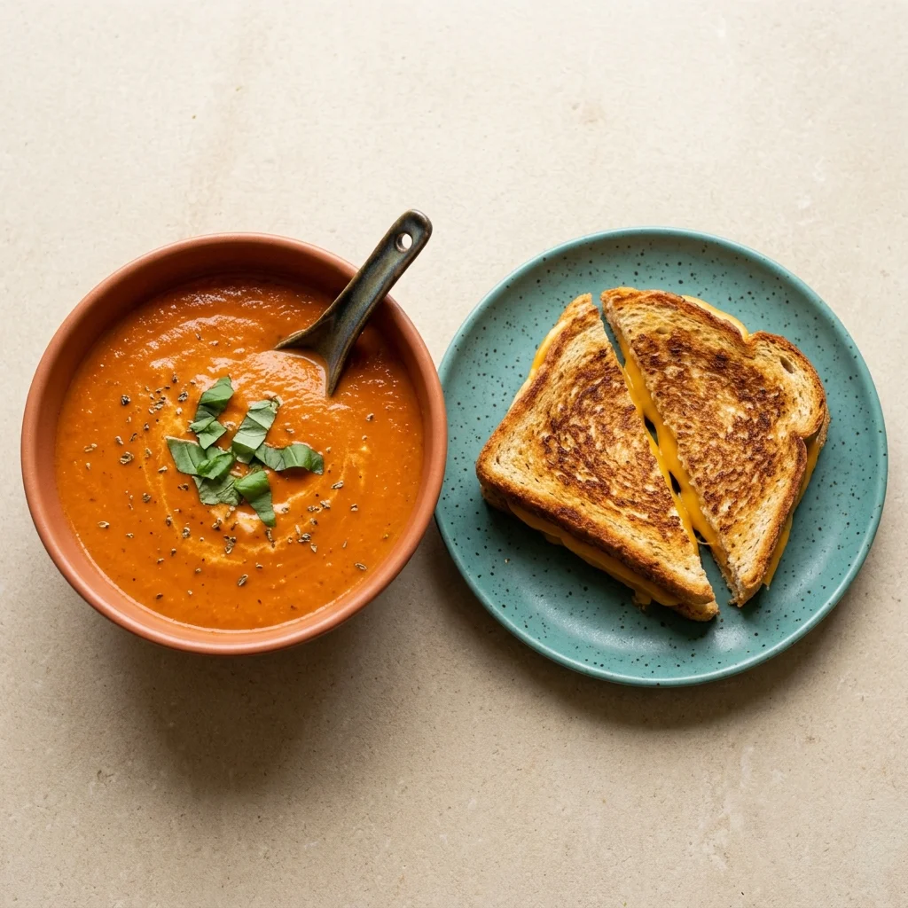 Vegan Grilled Cheese with Tomato Soup