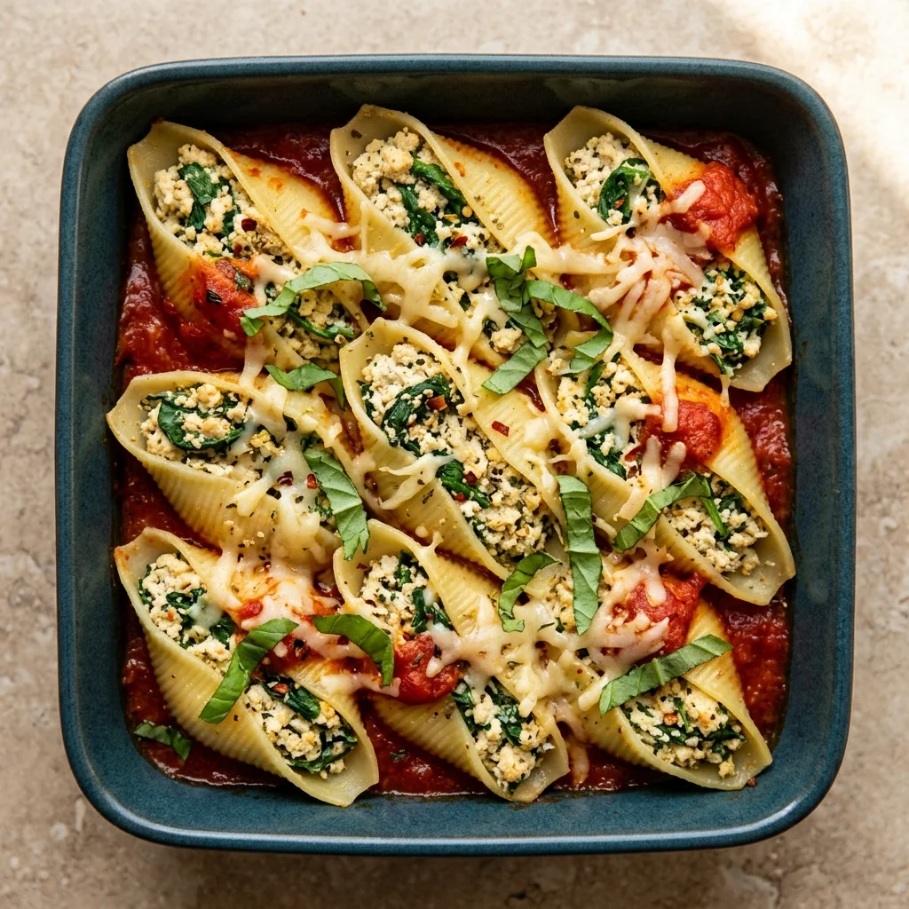 Vegan Spinach and Tofu Stuffed Shells