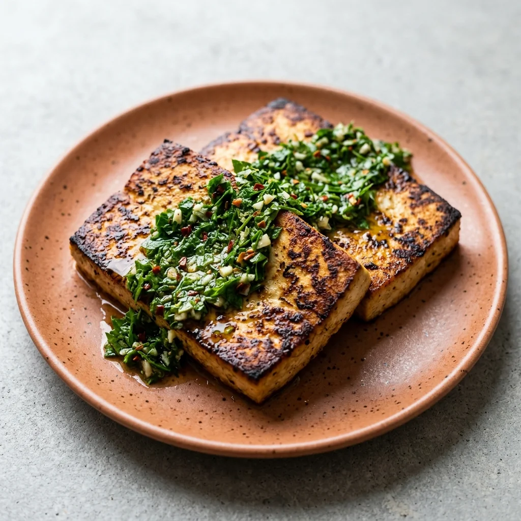 Vegan Tofu Steak with Chimichurri