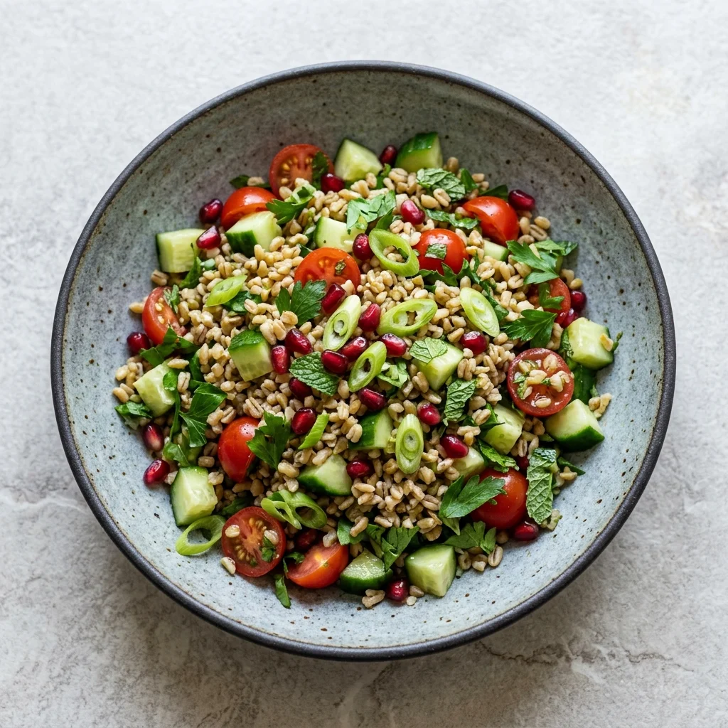 Vegan Fresh Freekeh Cucumber Salad