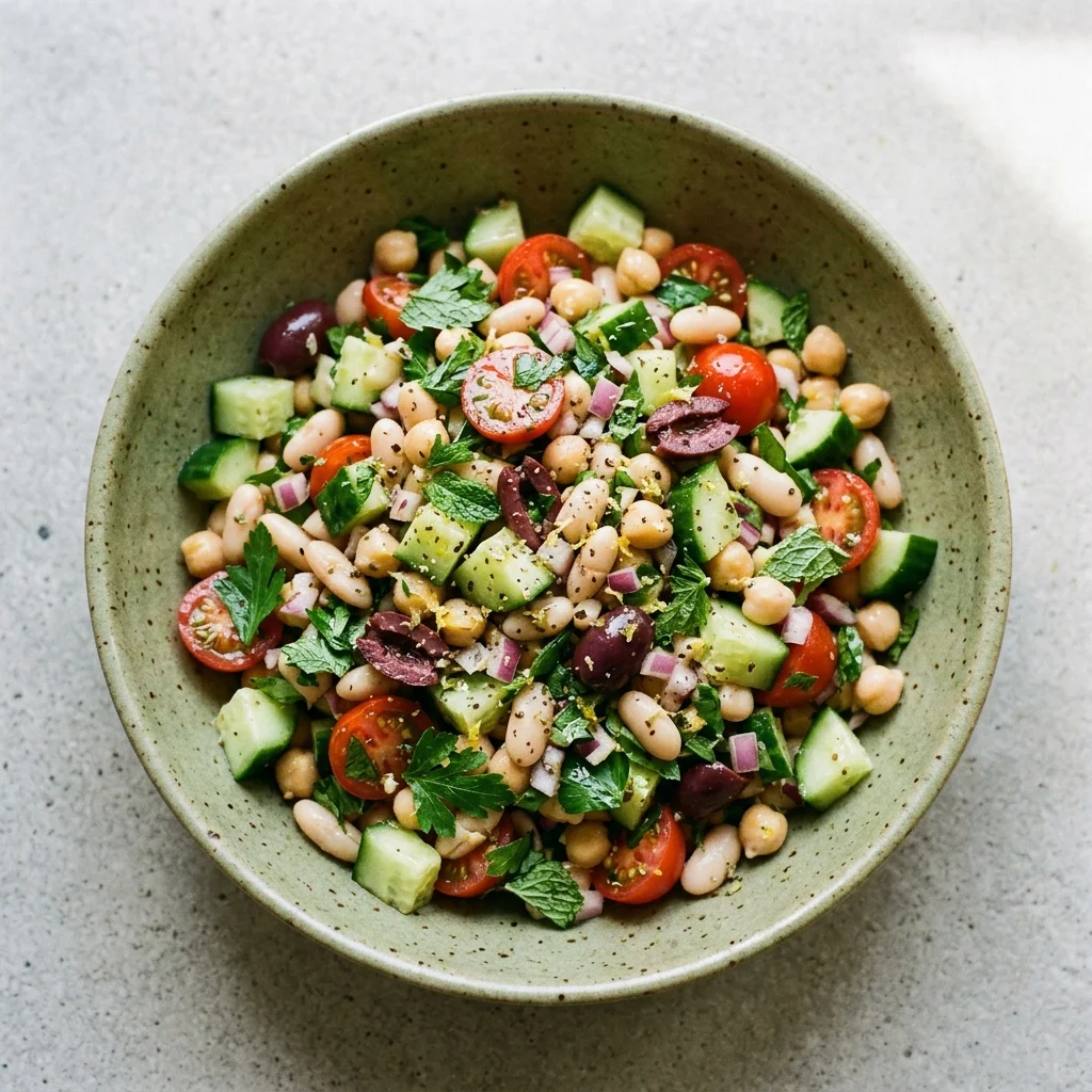 Vegan Fresh Mediterranean Bean Salad