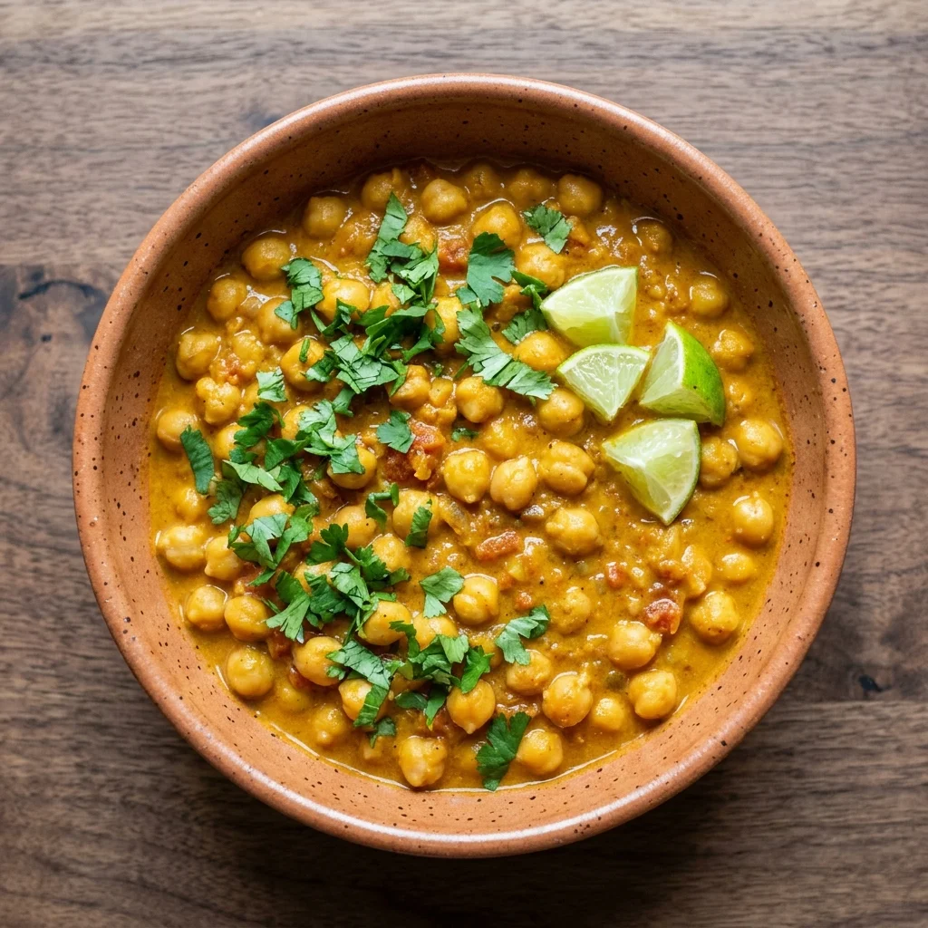 Vegan Curry Chickpeas with Cilantro