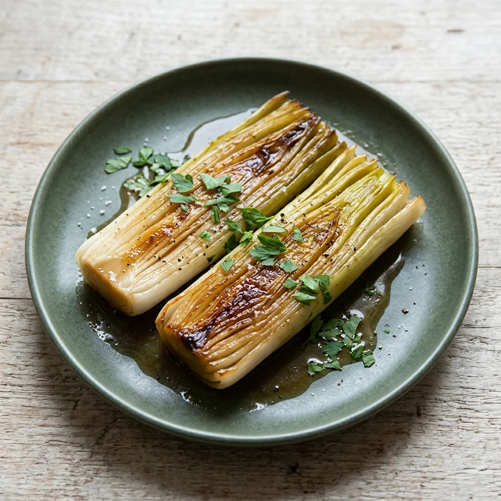 Vegan Simple Braised Leeks