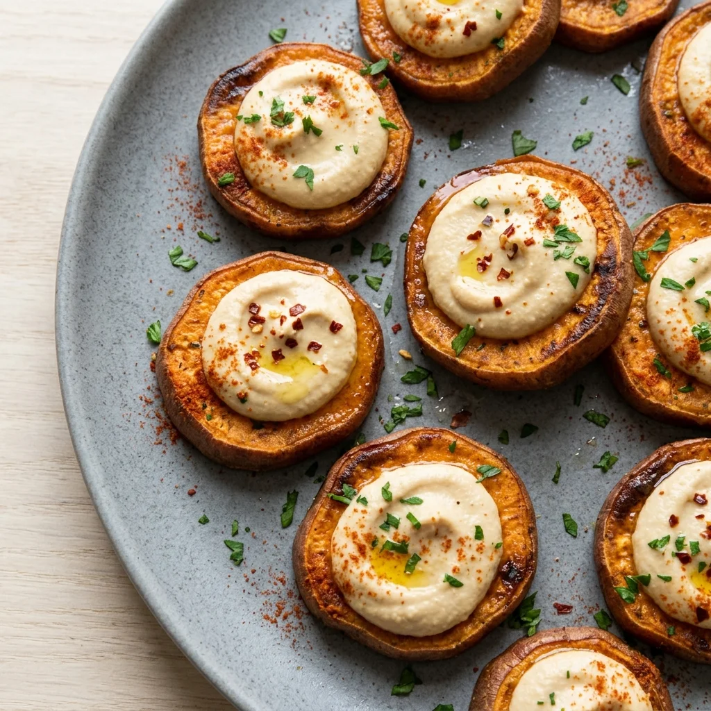 Vegan Sweet Potato Hummus Bites
