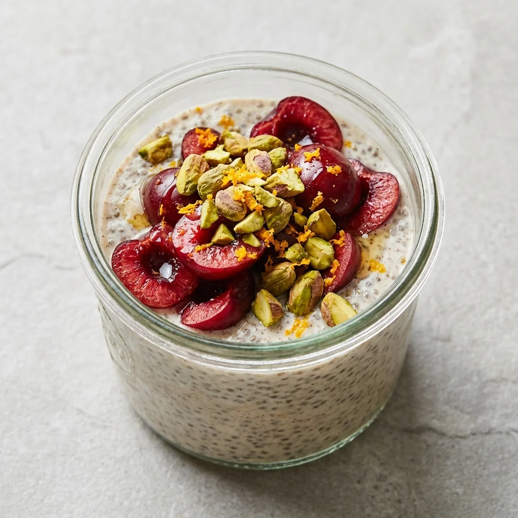 Orange-Pistachio Cherry Chia Pudding