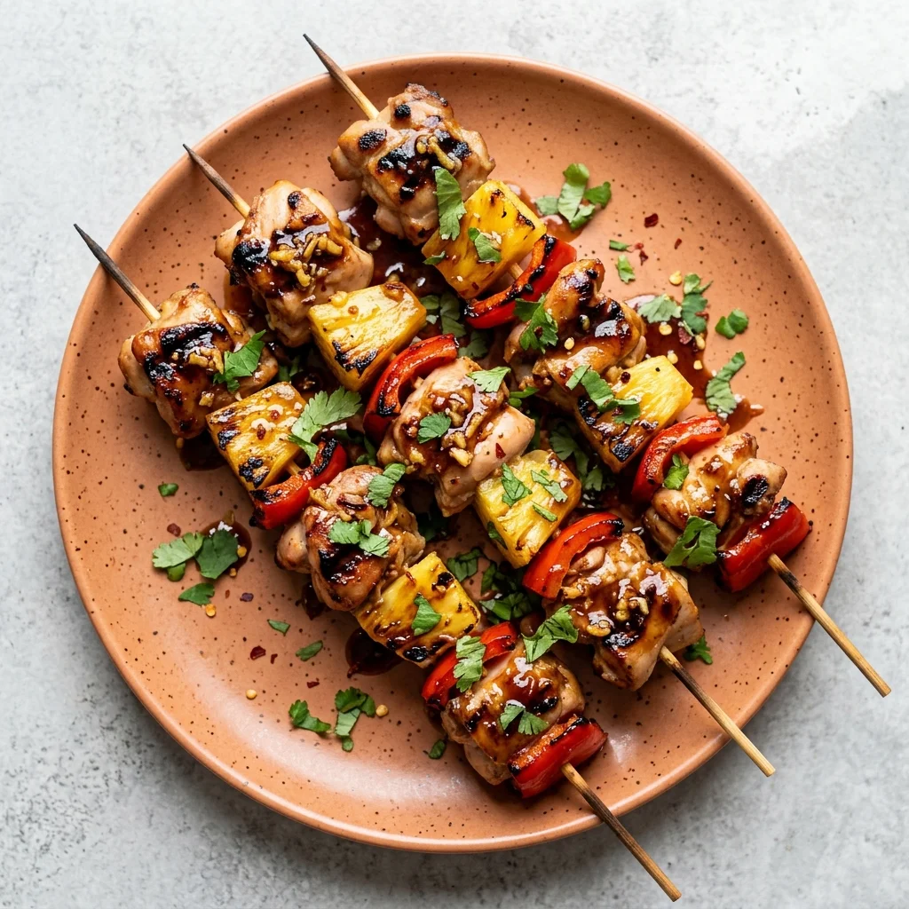 Hawaiian BBQ Chicken Skewers