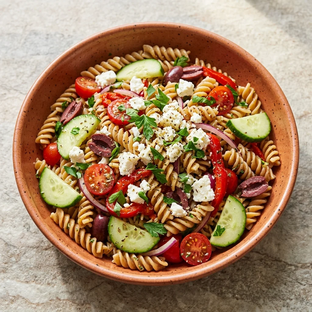 Greek Pasta Salad with Lemon-Herb Vinaigrette