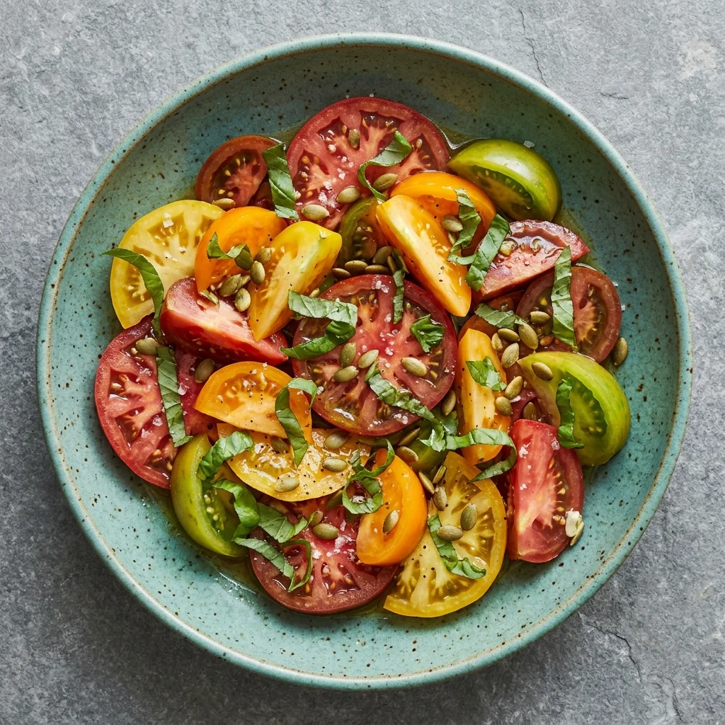 Heirloom Tomato Salad with Basil & Olive Oil