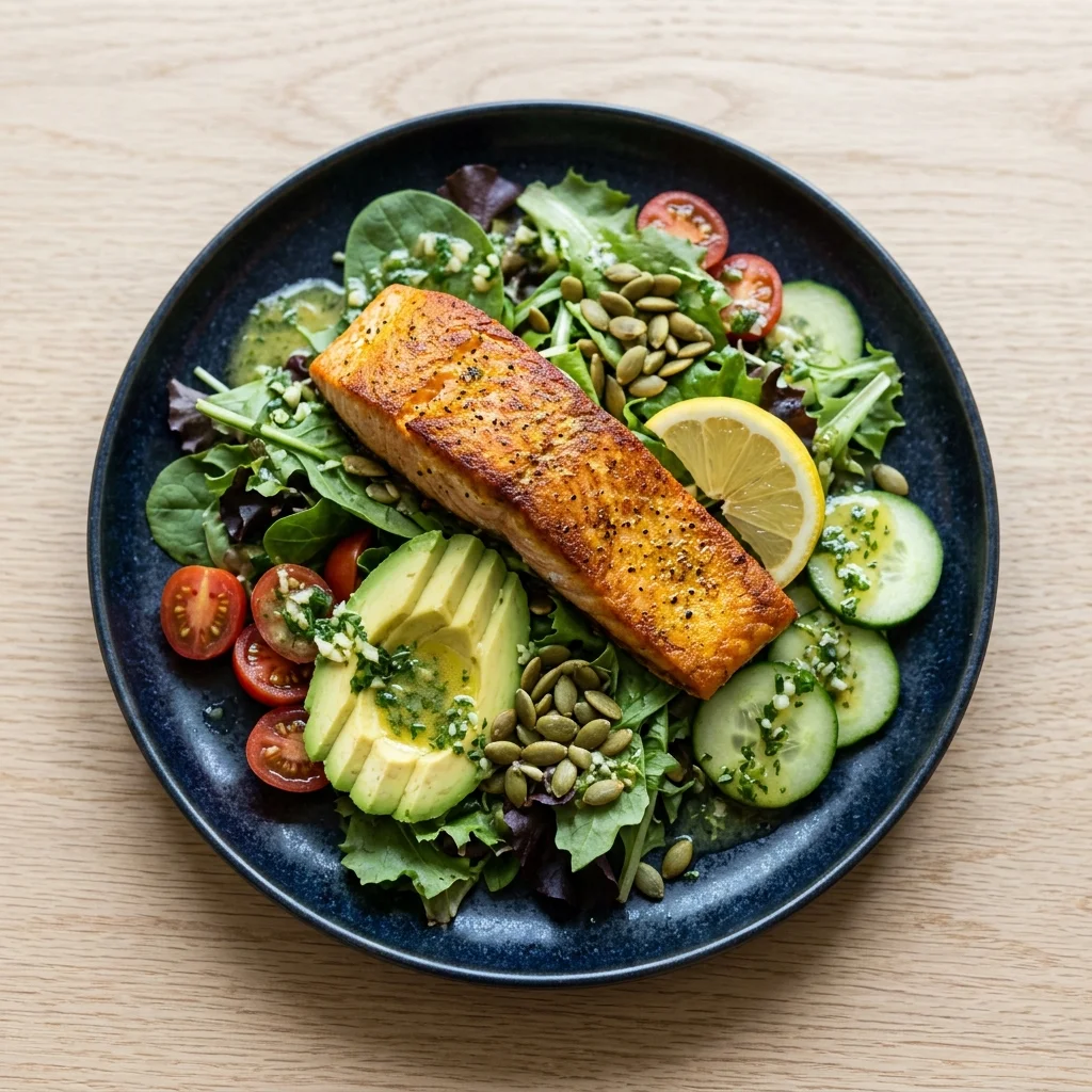Salmon Salad with Avocado and Lemon-Herb Dressing