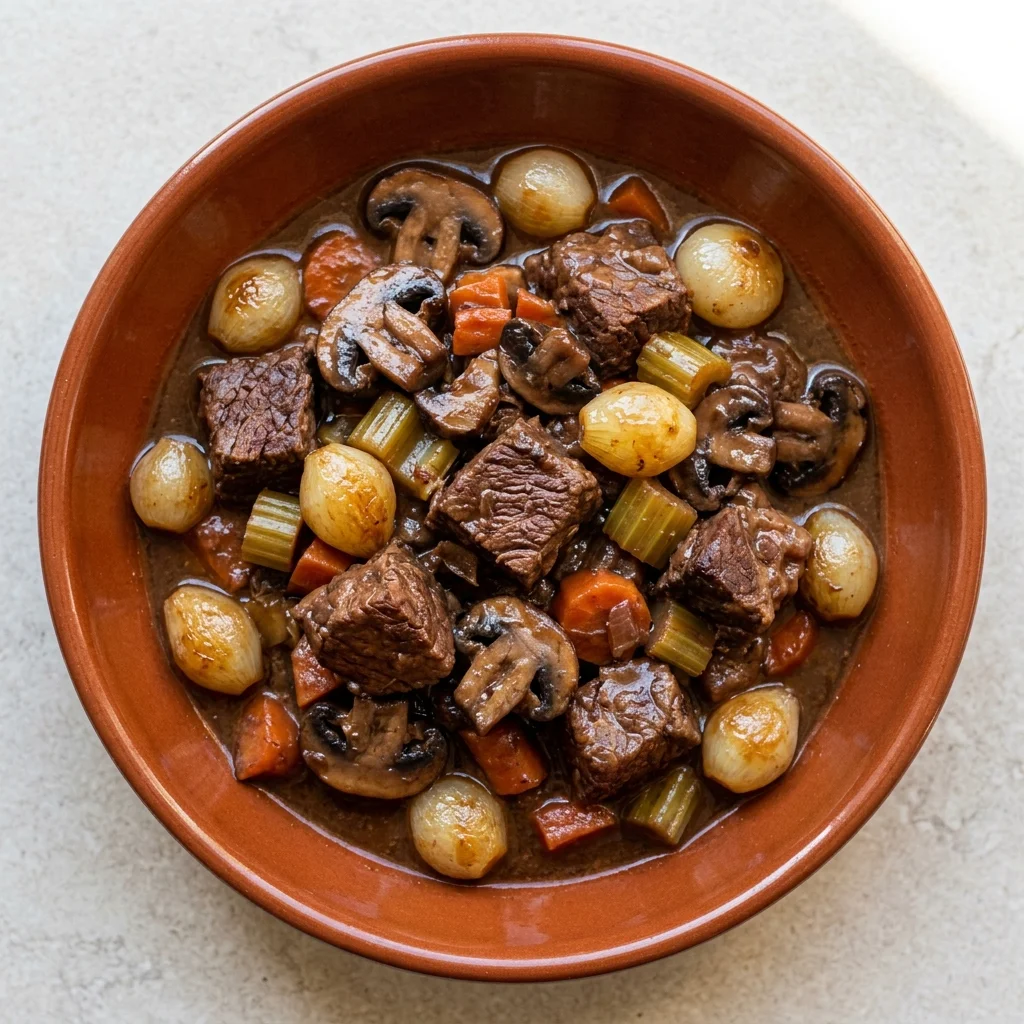 Braised Beef Bourguignon with Pomegranate & Herbs