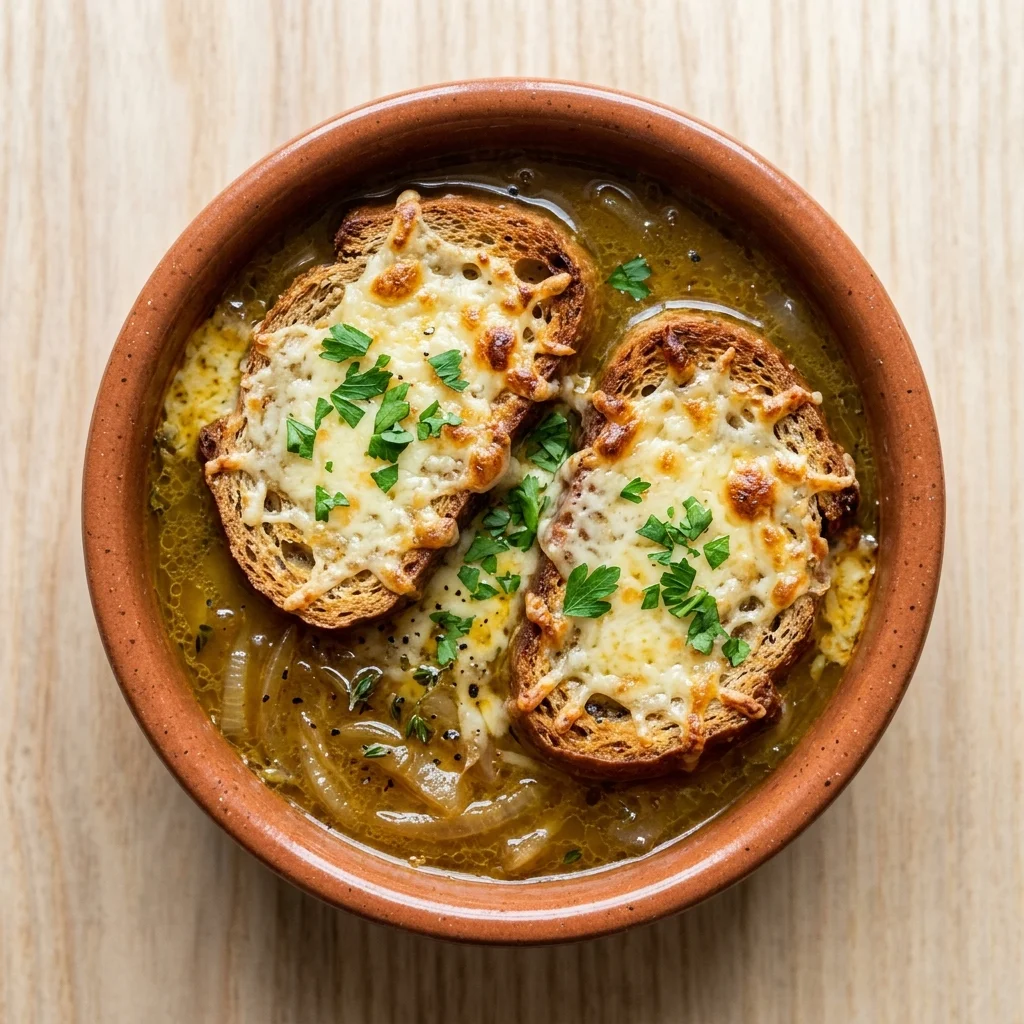 French Onion Soup with Turmeric & Herb Broth