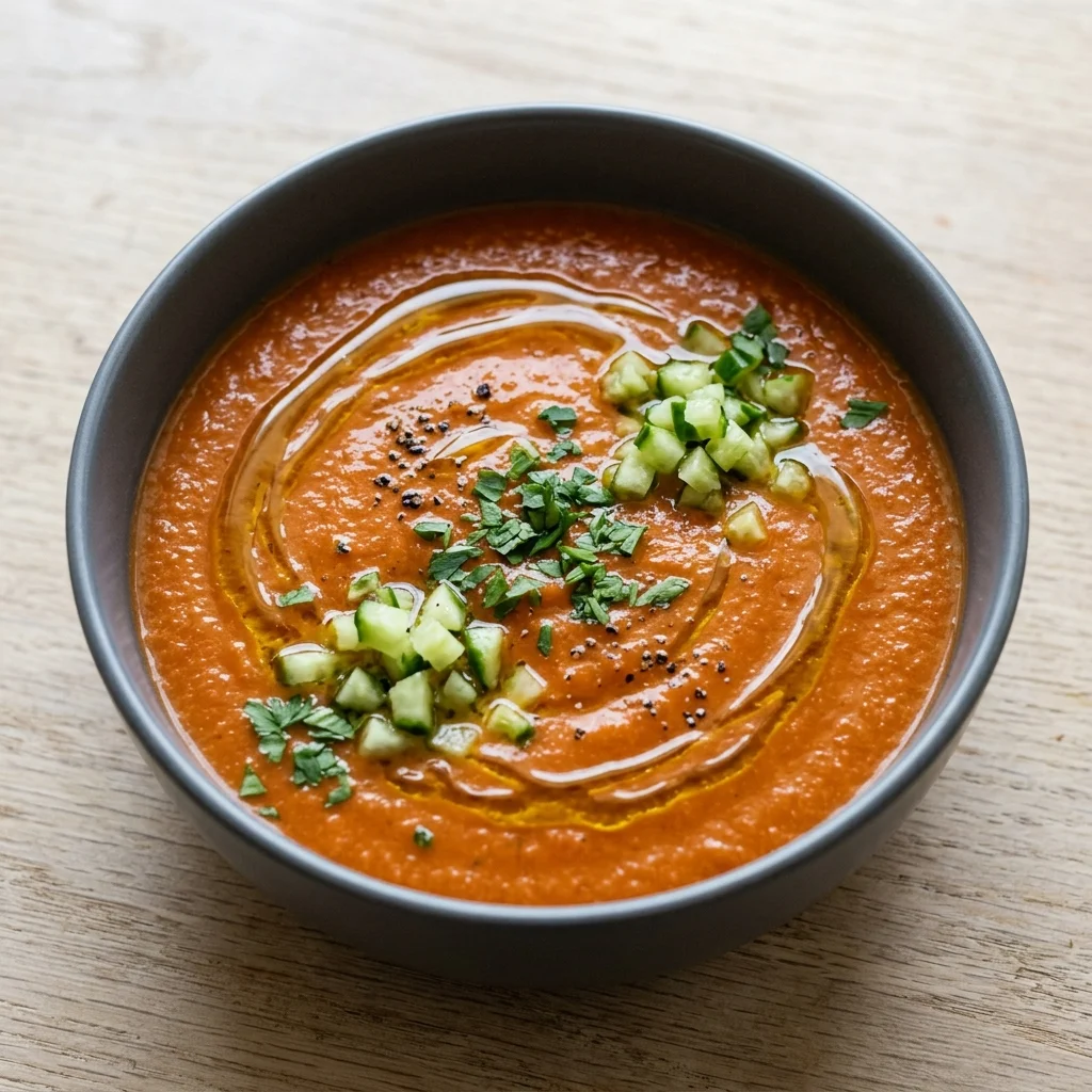 Tomato Gazpacho with Turmeric & Olive Oil
