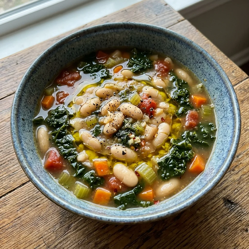Rosemary Tuscan White Bean and Kale Soup