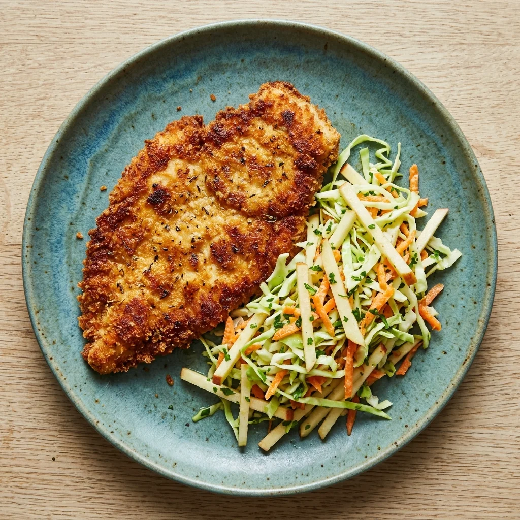 Chicken Schnitzel with Apple Slaw