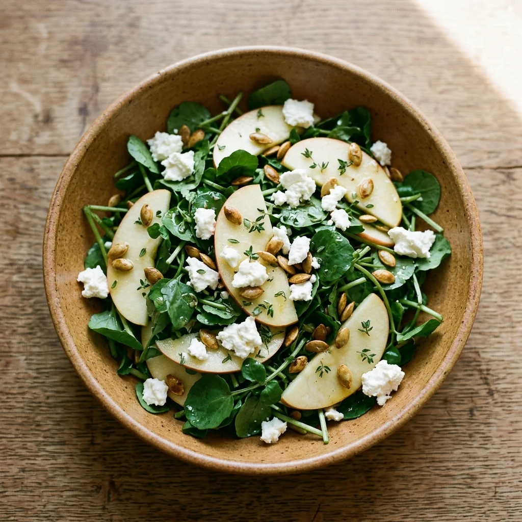 Watercress & Apple Salad with Fresh Goat Cheese