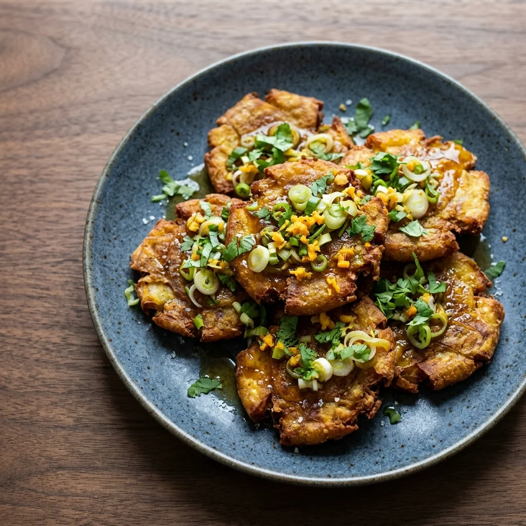 Ginger-Scallion Plantain Tostones