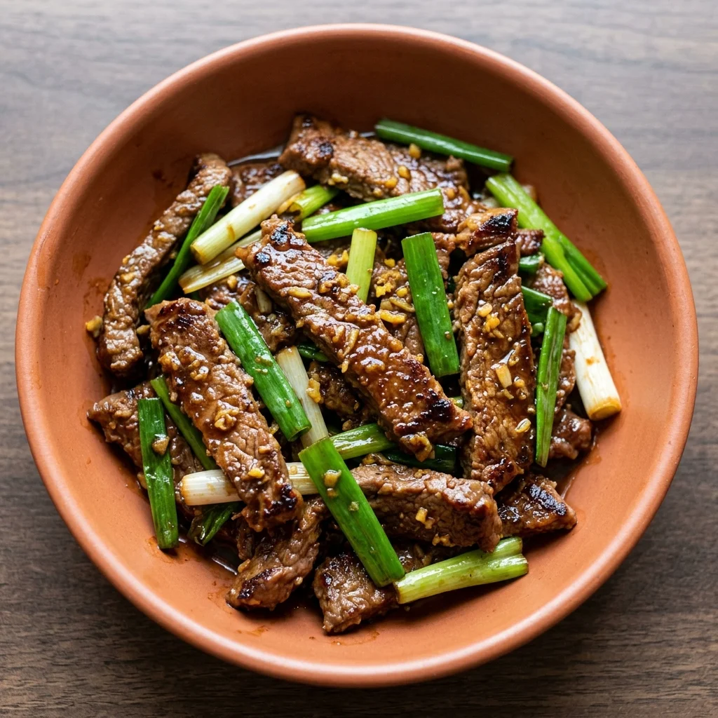 Ginger-Scallion Mongolian Beef