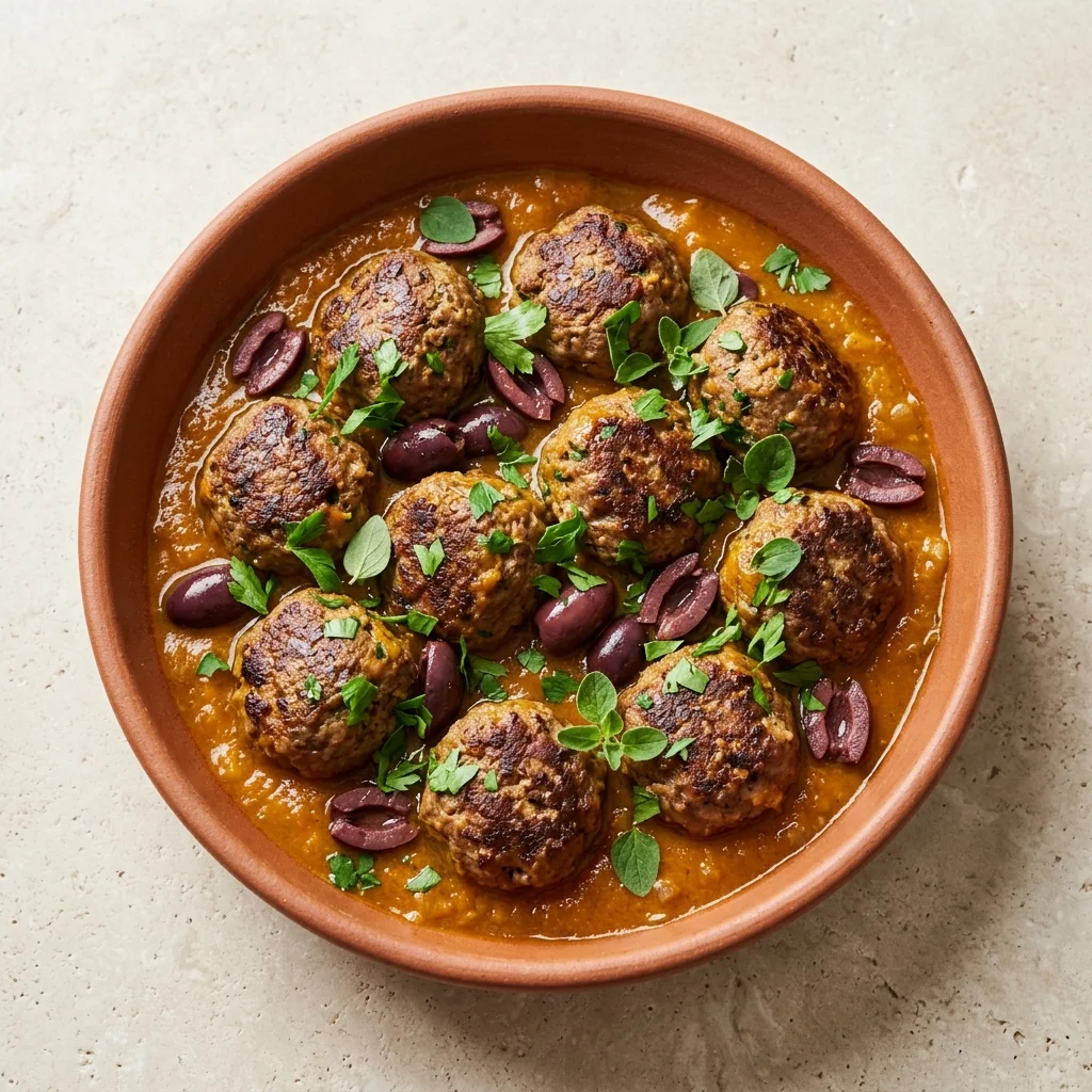Mediterranean Beef Meatballs with Olives