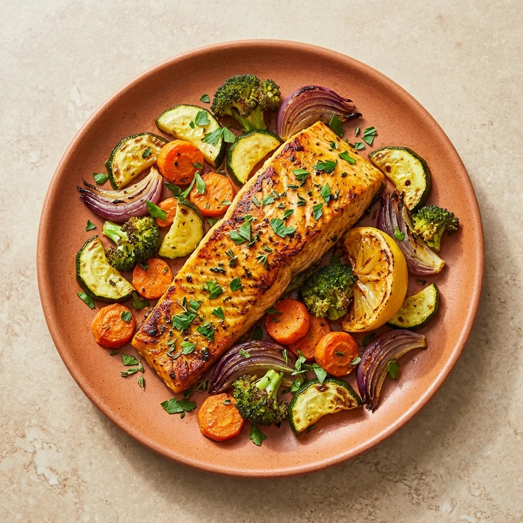 Sheet Pan Salmon and Roasted Vegetables