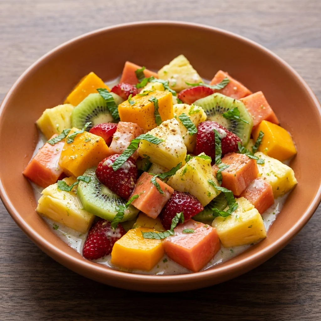 Tropical Fruit Salad with Coconut-Lime Dressing
