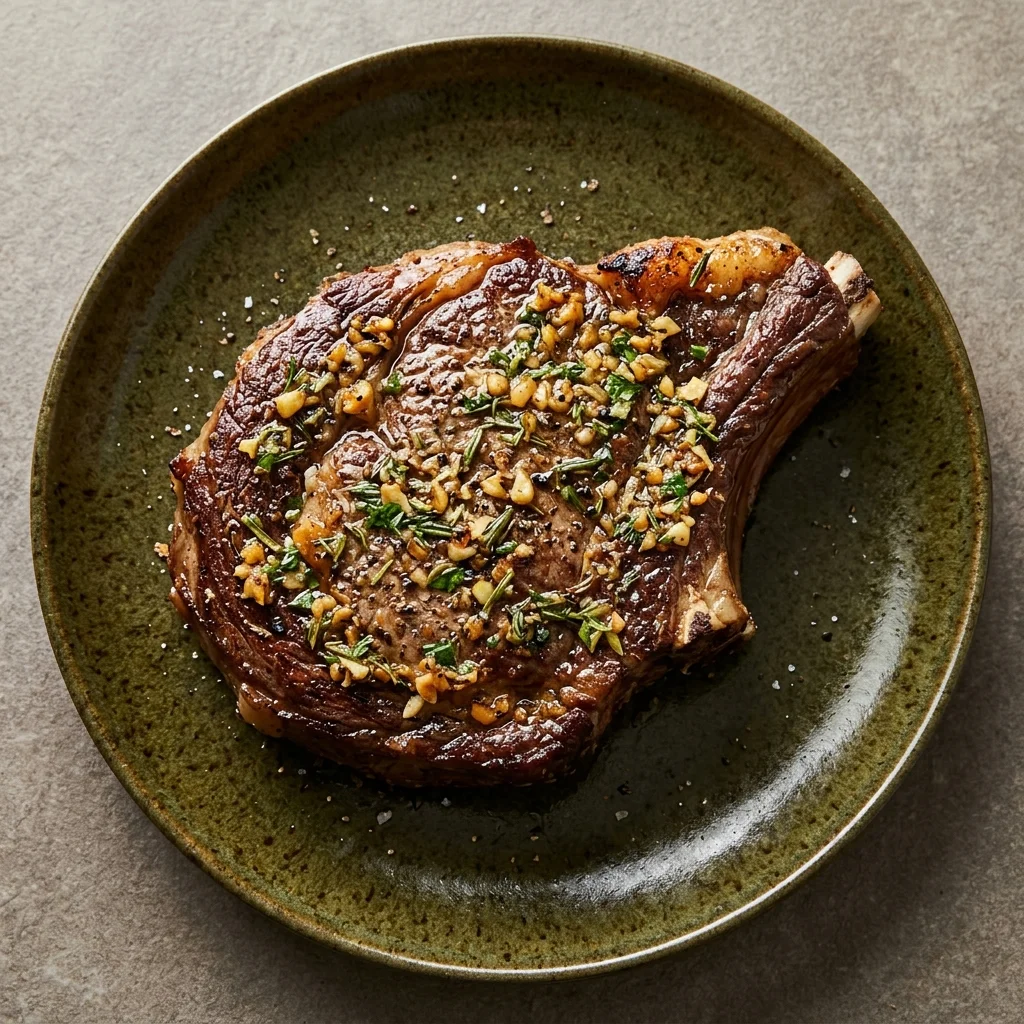 Garlic Herb Crusted Ribeye