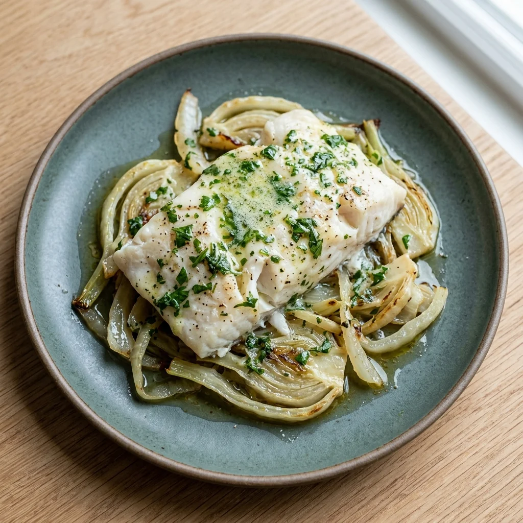 Baked Halibut with Herb Butter